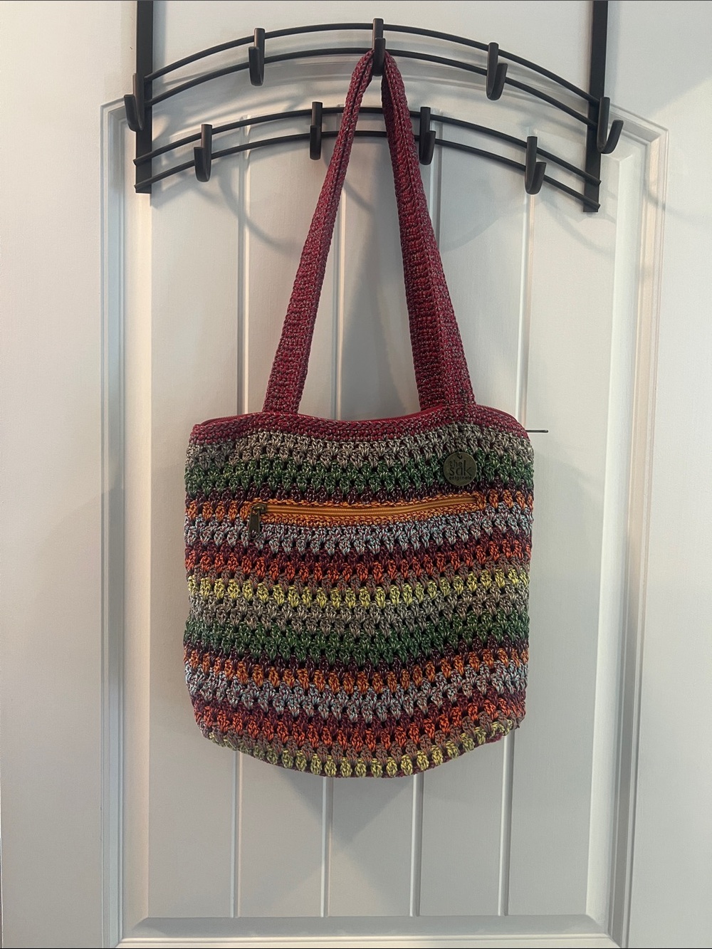 Handwoven Multicolor Crochet Tote Bag by